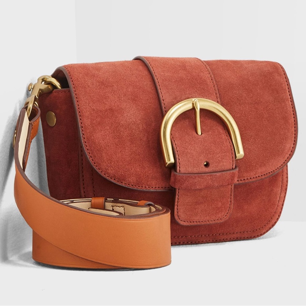 J.Crew Italian Suede Buckle Crossbody Bag